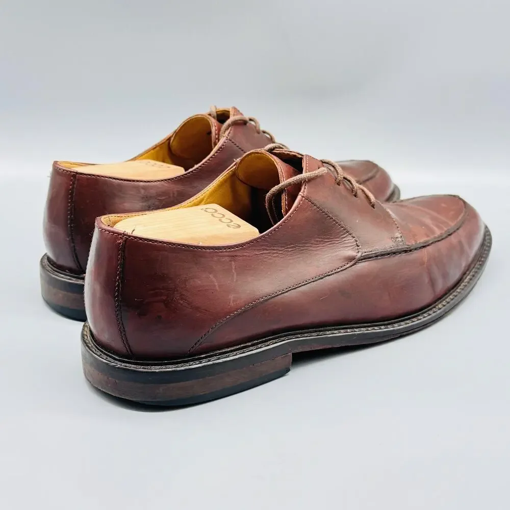 Johnston & Murphy Shoes Mens‎ 10 Burgundy Leather Moc Toe Oxford Dress Lace Up